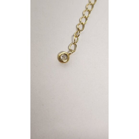 925 SILVER GOLD TONE DIAMOND CROSS PENDANT NECKLACE 16" CHINA - Picture 7 of 11